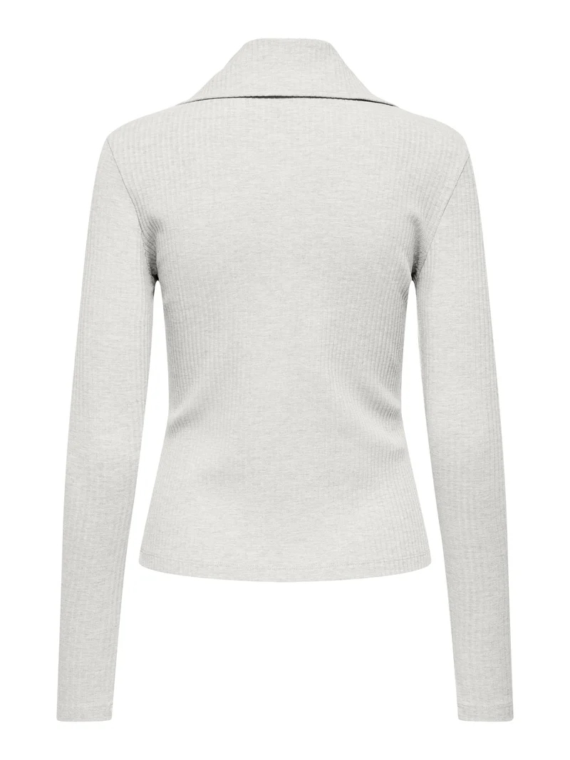 JDYEFFI L/S HALF ZIP TOP JRS, Cloud Dancer