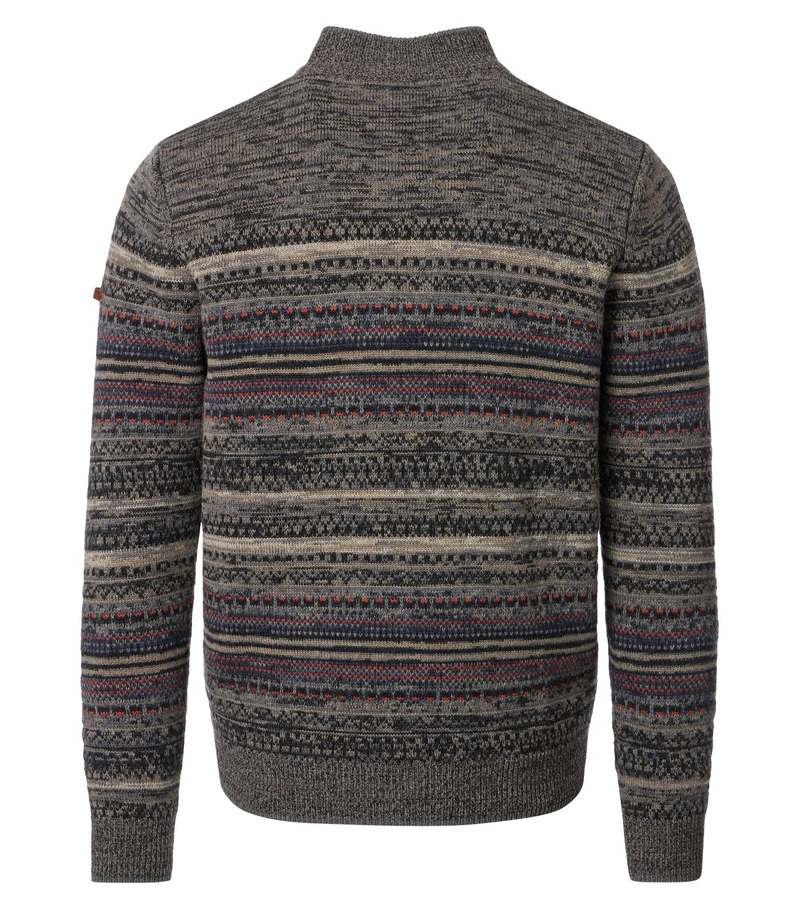 CARDIGAN JACQUARD MIT WOLLE, 303 CAMEL - BRAUN