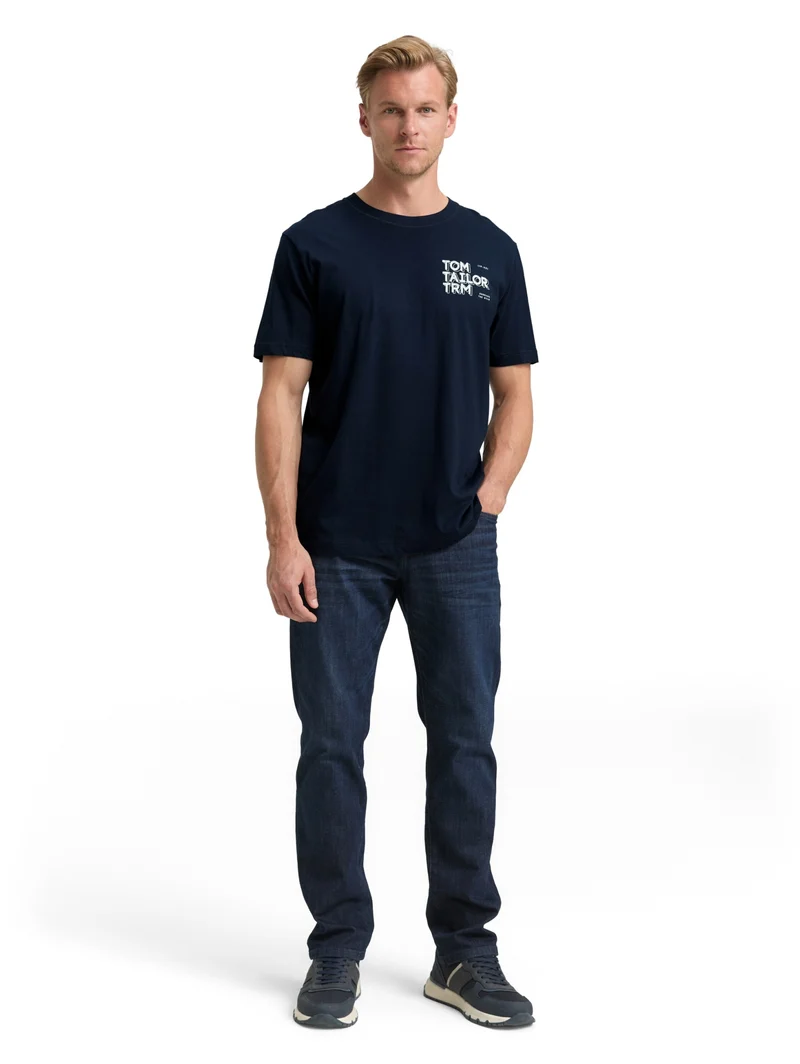 printed t-shirt, sky captain blue