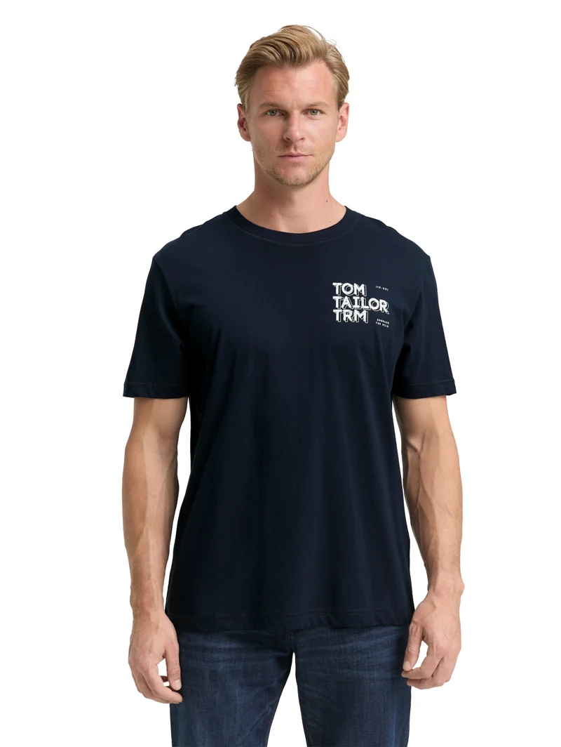 printed t-shirt, sky captain blue