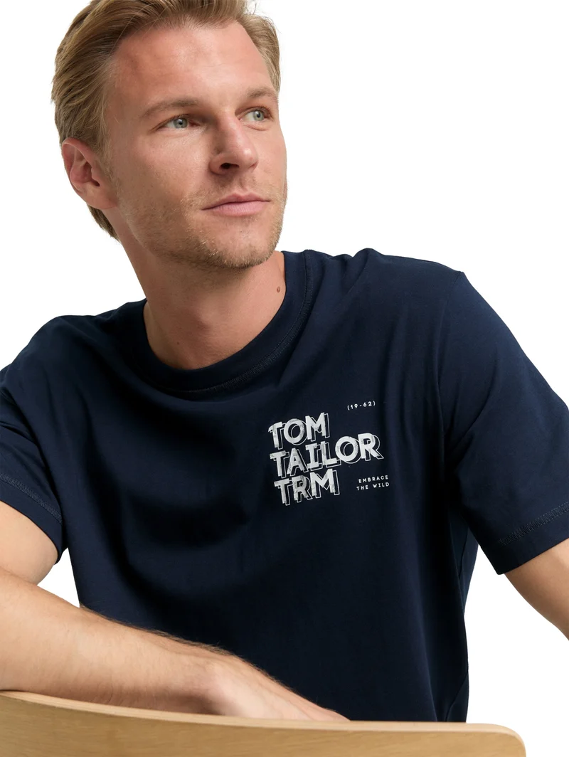 printed t-shirt, sky captain blue