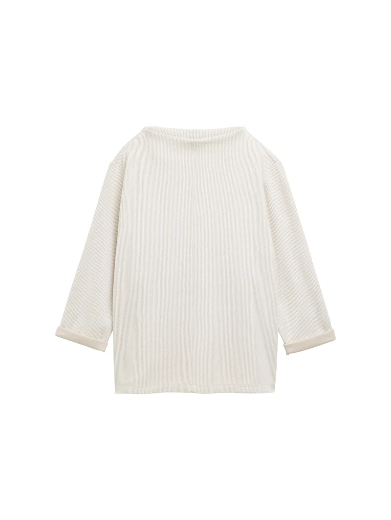 Sweatshirt mock neck, sand stone beige melange