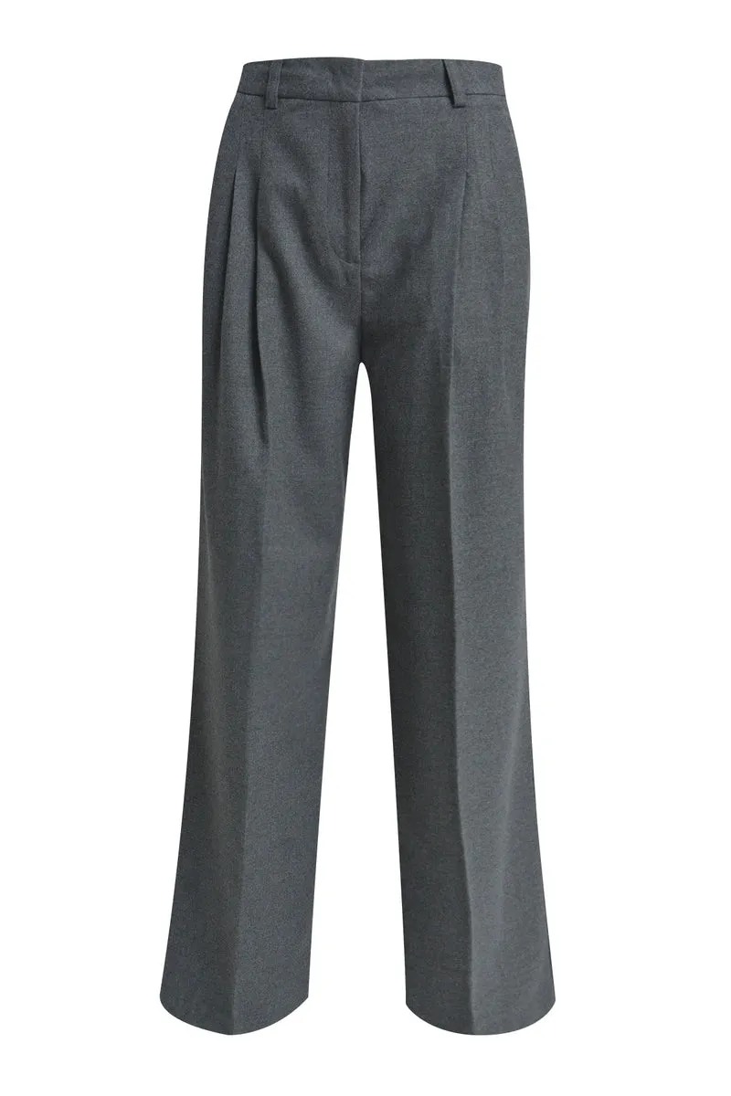 PLEATED PANTS, ANTHRACITE MELANGE