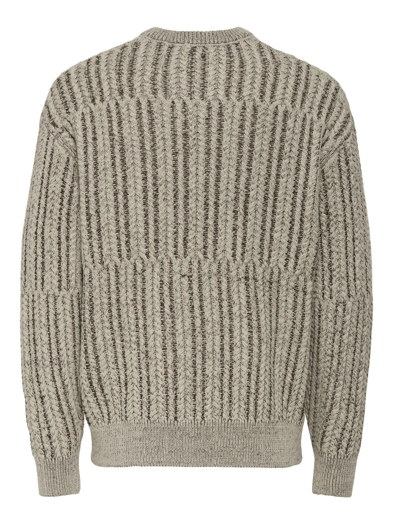 ONSFILL RLX LS CABEL CREW KNIT, Silver Lining/DEMITASSE