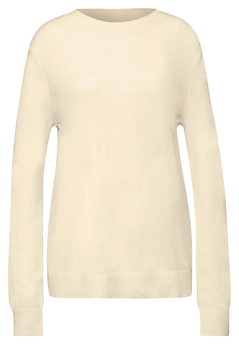 QR_rolled edge collar sweater, soft beige