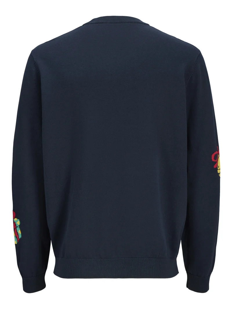JORHOLIDAY KNIT CREW NECK, Sky Captain