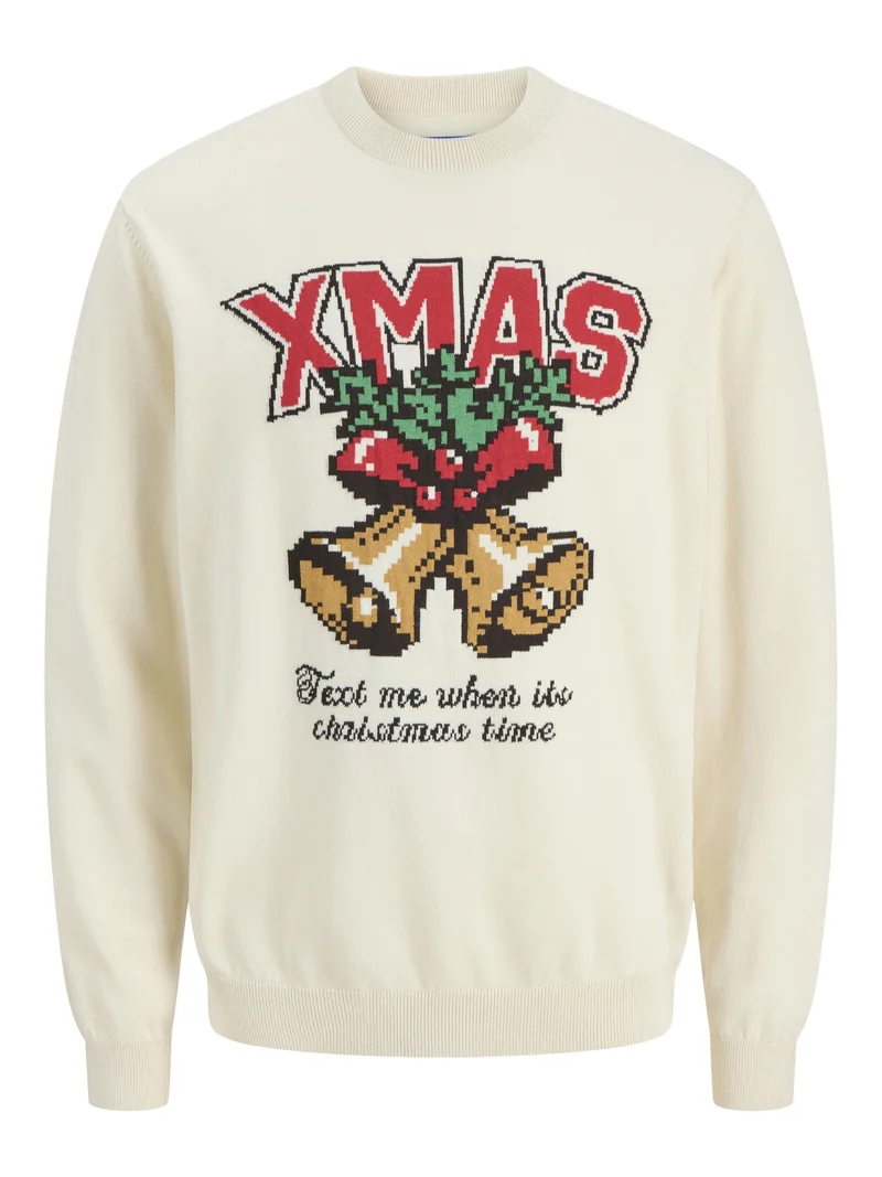 JORHOLIDAY KNIT CREW NECK, Sea Salt