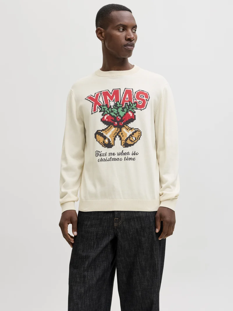 JORHOLIDAY KNIT CREW NECK, Sea Salt