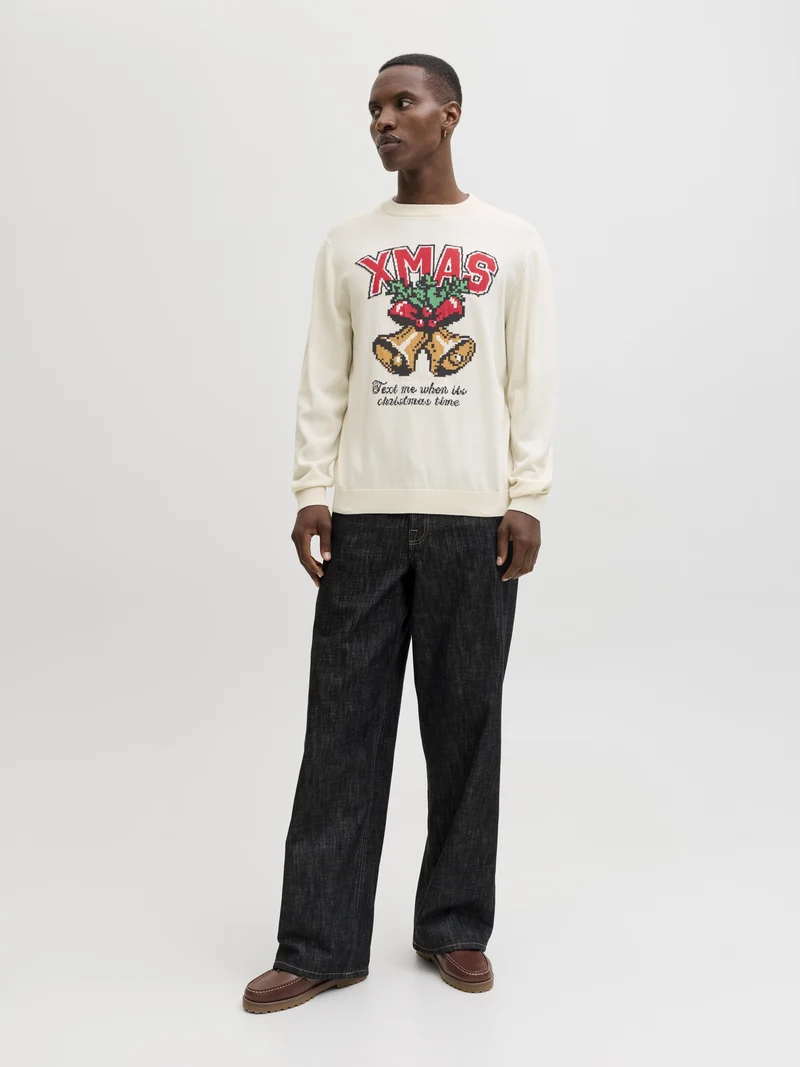JORHOLIDAY KNIT CREW NECK, Sea Salt