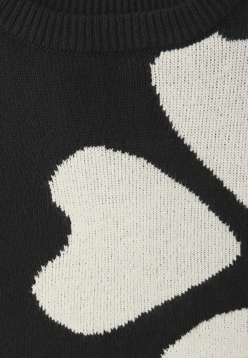 intarsia sweater, Black