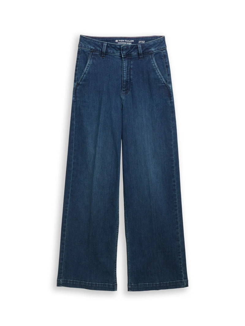 TT MADINA WIDE LEG, Clean Mid Stone Blue Denim