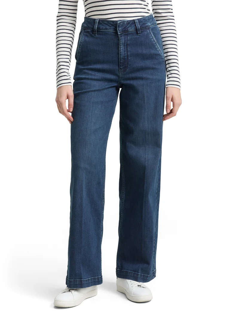 TT MADINA WIDE LEG, Clean Mid Stone Blue Denim