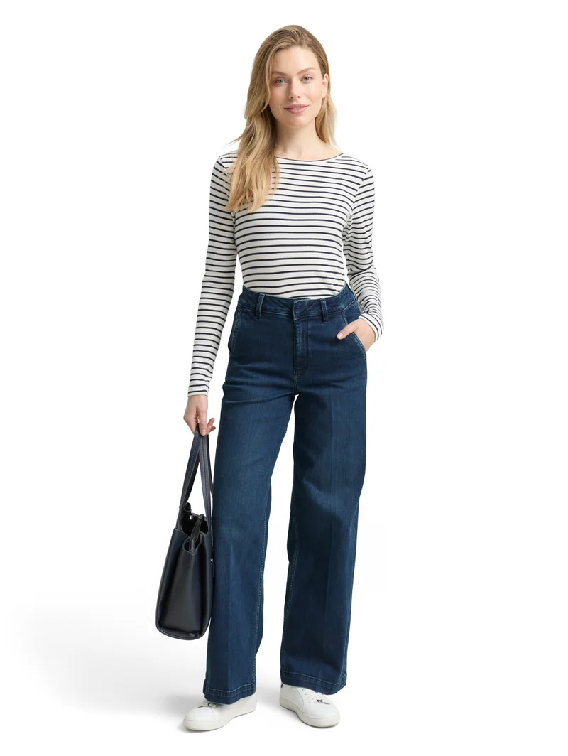 TT MADINA WIDE LEG, Clean Mid Stone Blue Denim