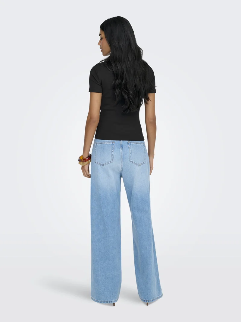 ONLVAL S/S O-NECK TOP JRS, Black