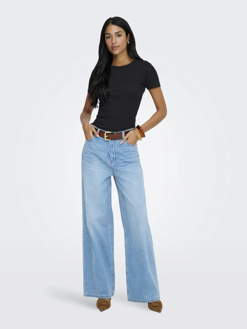 ONLVAL S/S O-NECK TOP JRS, Black