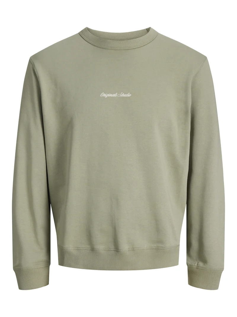 JORNORREBRO EMB SWEAT CREW NOOS, Seagrass