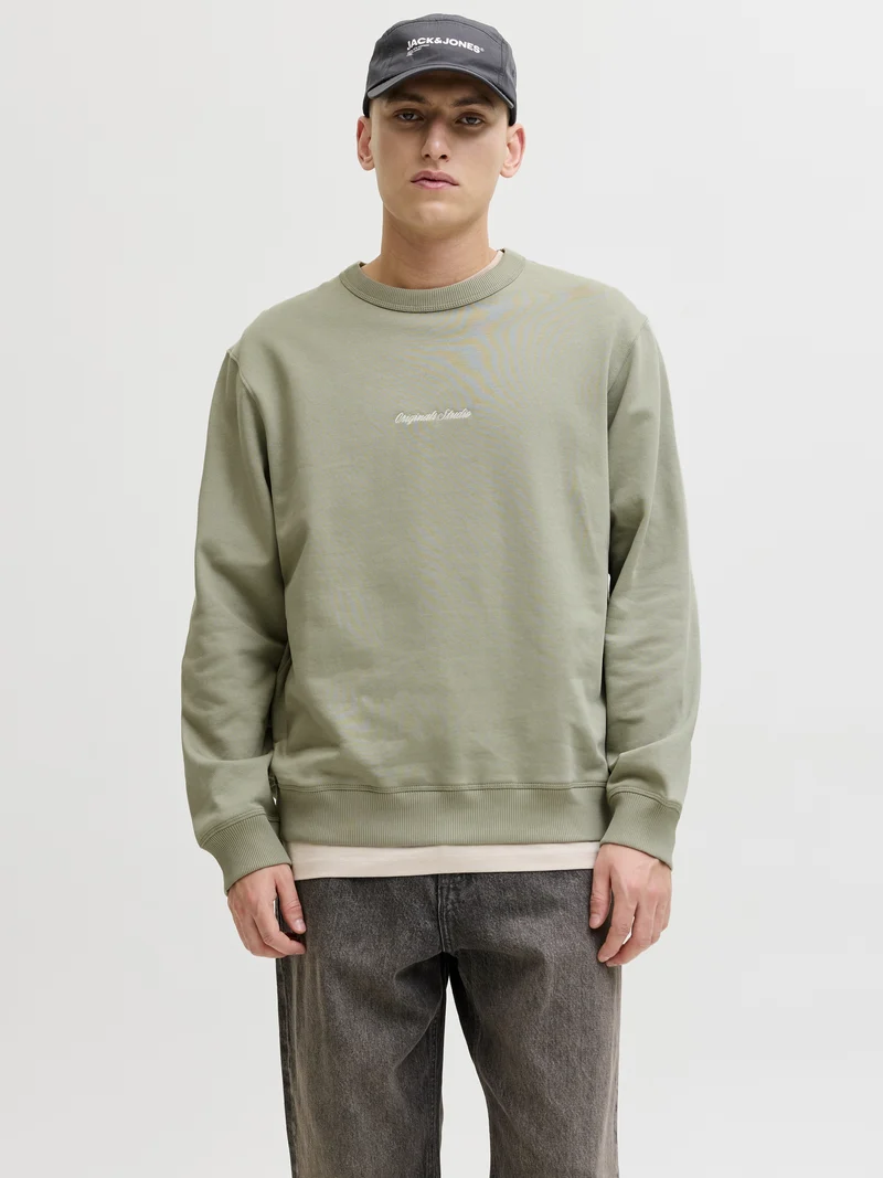 JORNORREBRO EMB SWEAT CREW NOOS, Seagrass