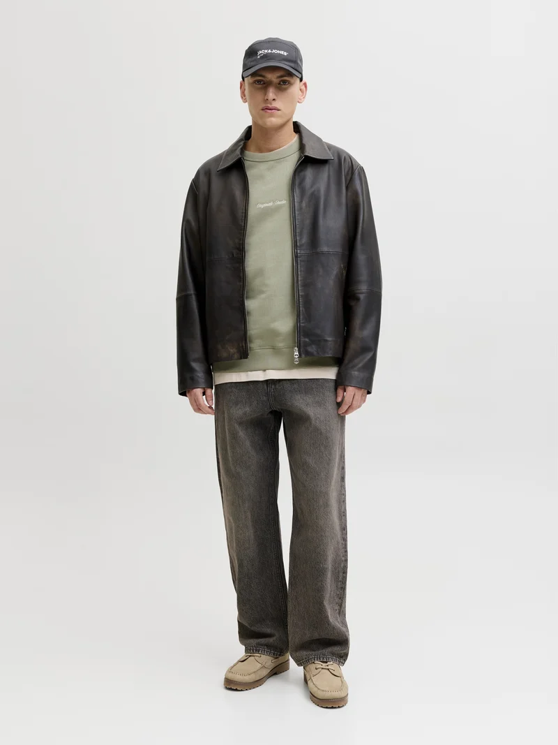 JORNORREBRO EMB SWEAT CREW NOOS, Seagrass