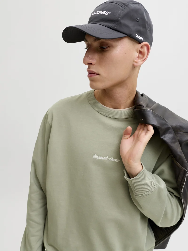 JORNORREBRO EMB SWEAT CREW NOOS, Seagrass