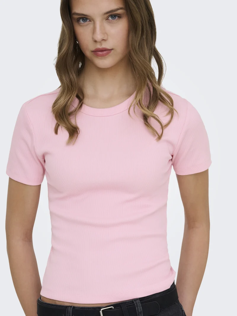 ONLVAL S/S O-NECK TOP JRS, Romance Rose