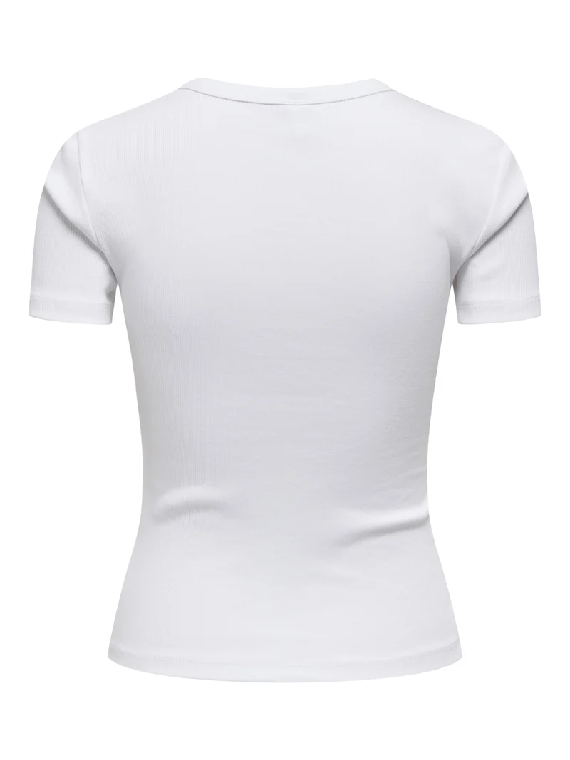 ONLVAL S/S O-NECK TOP JRS, Bright White