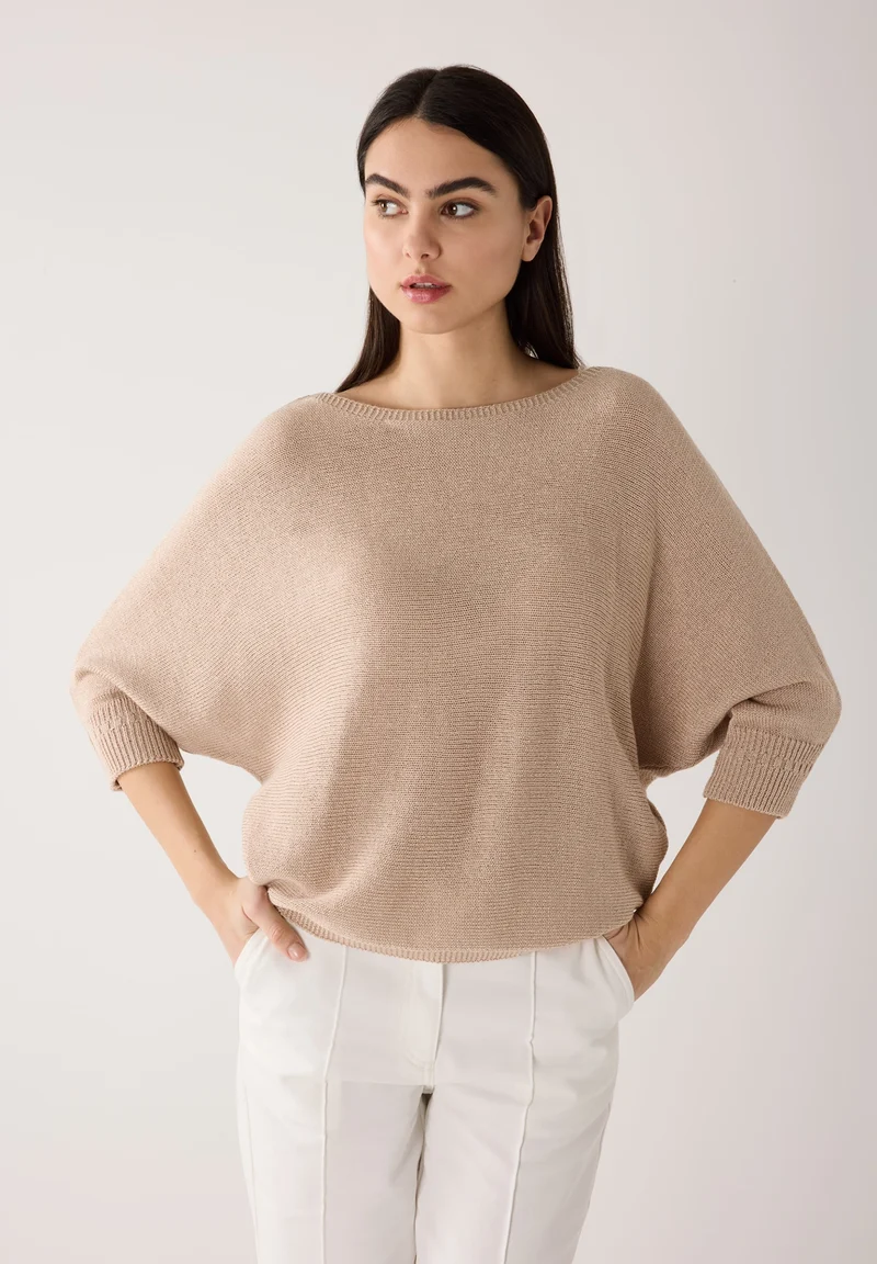 Dolman Pullover, 3/4 Sleeve, powder beige
