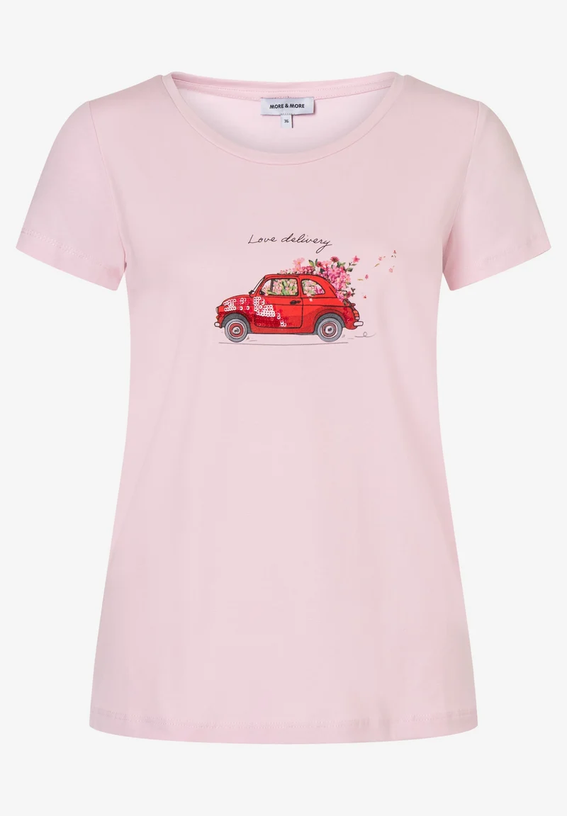 T-Shirt with Placement Print, sorbet rose