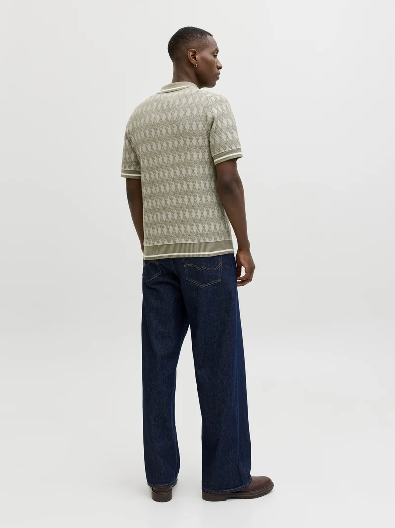 JPRBLUZACK STRUCTURE KNIT POLO SS L, Smokey Olive