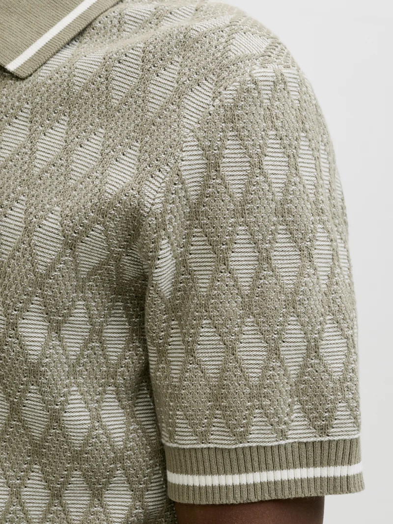 JPRBLUZACK STRUCTURE KNIT POLO SS L, Smokey Olive