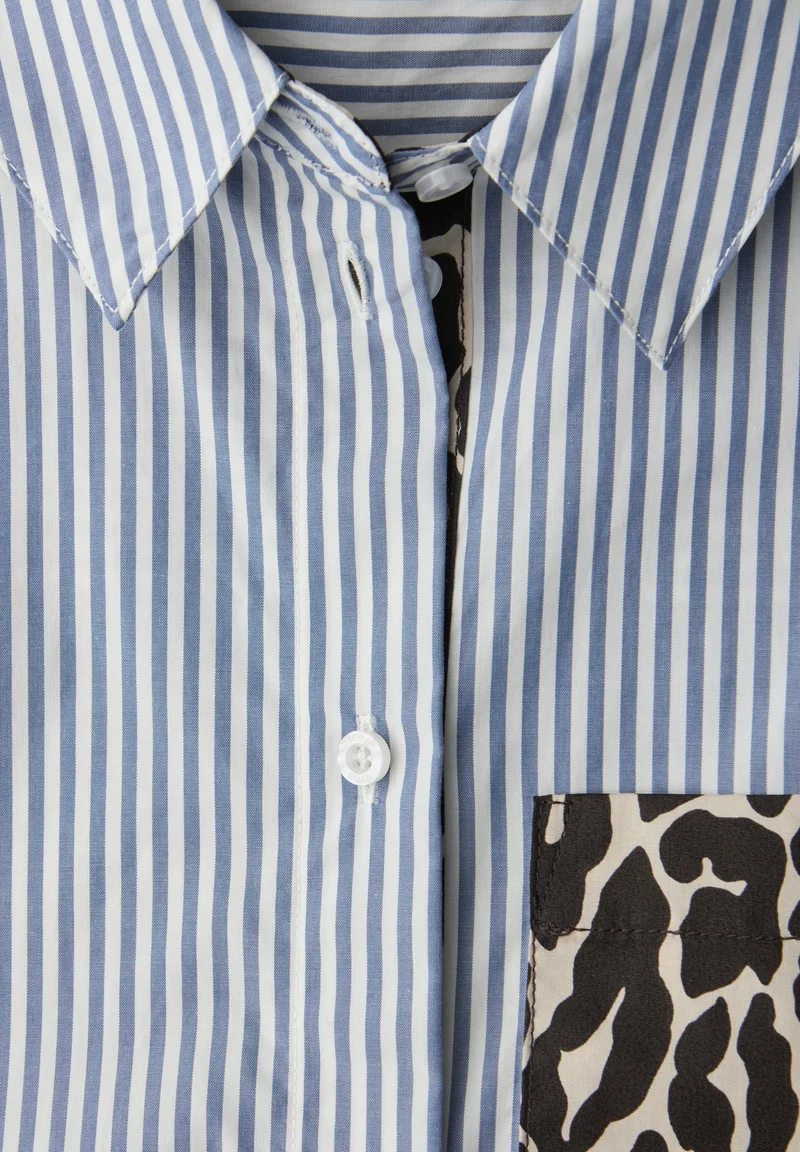 Striped shirtcollar blouse w p, original blue