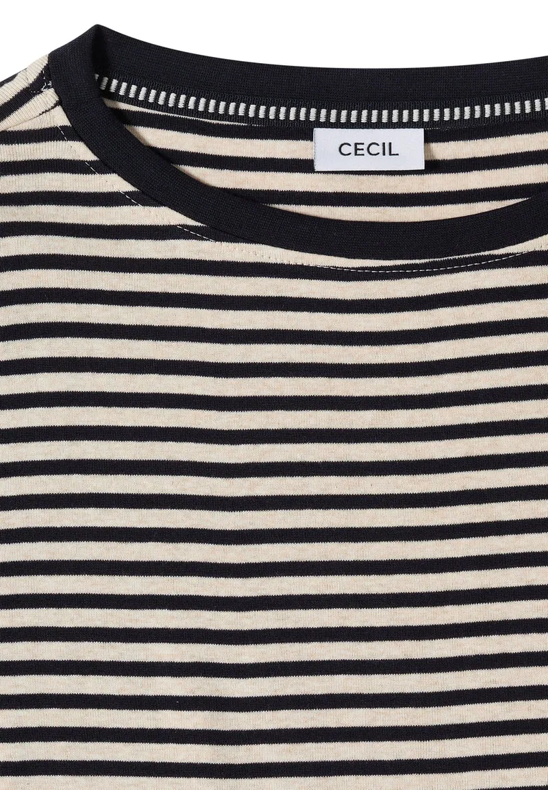 TOS Basic Melange Stripe T-Shi, universal blue