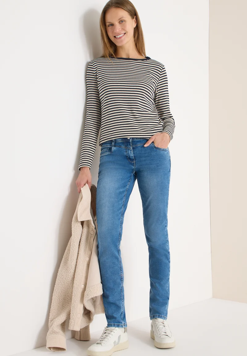 TOS Basic Melange Stripe T-Shi, universal blue