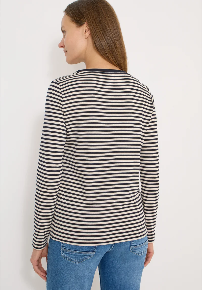 TOS Basic Melange Stripe T-Shi, universal blue