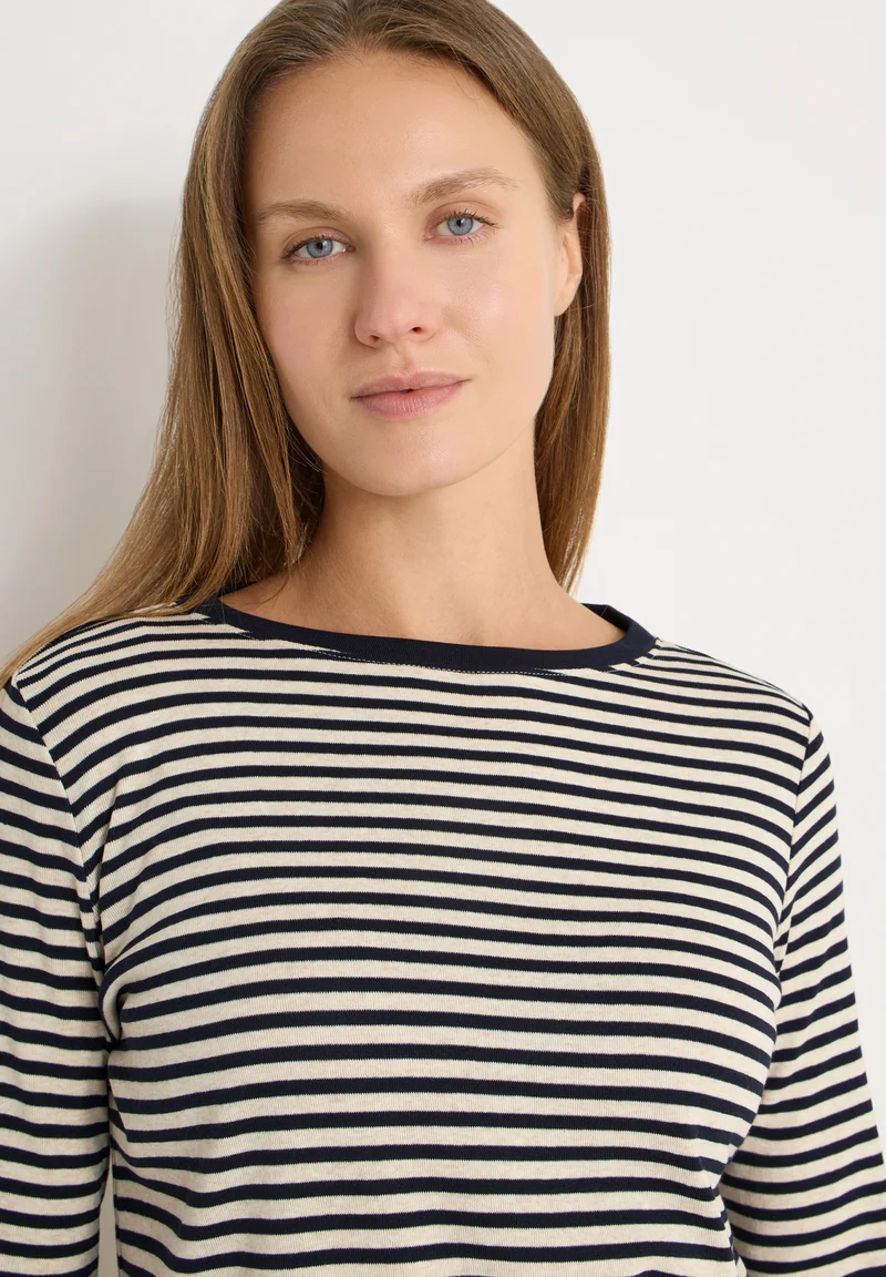 TOS Basic Melange Stripe T-Shi, universal blue