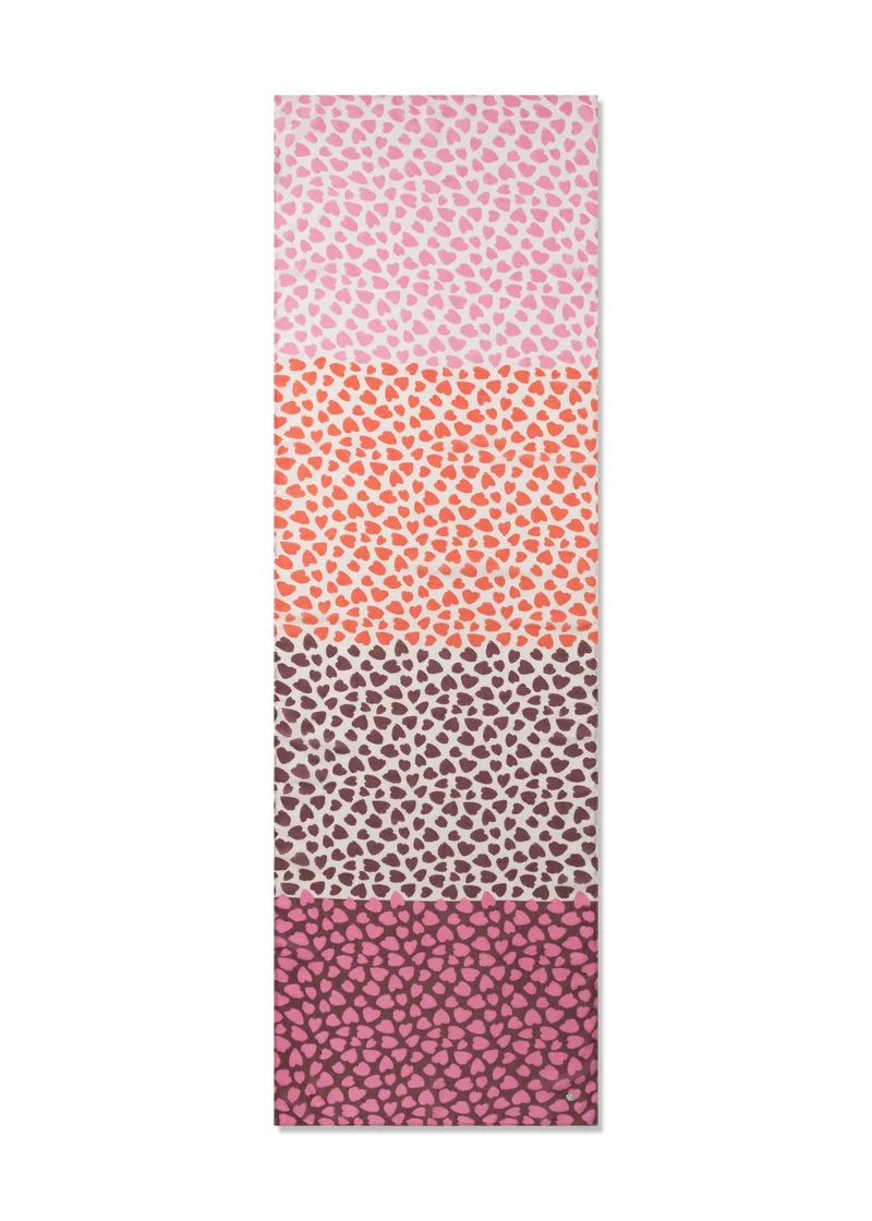 PRINTED SCARF RECYCLED POLYESTER HEARTS rot-55X180CM, rot