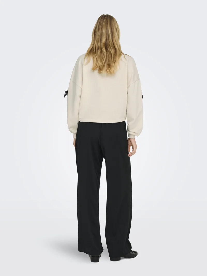 ONLJEDEITE L/S BOW BOX UB SWT, Birch/Black bows