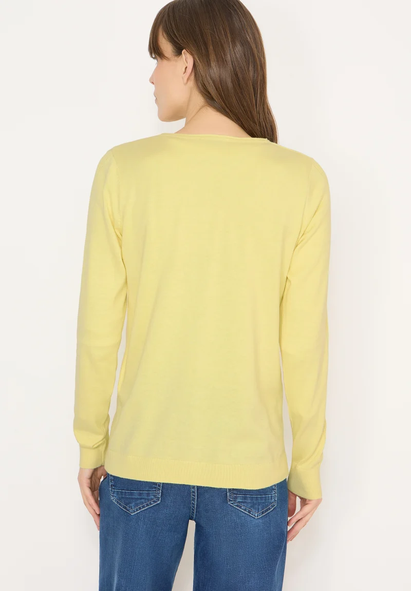 NOS_Basic V-Neck Pullover, iced yellow melange