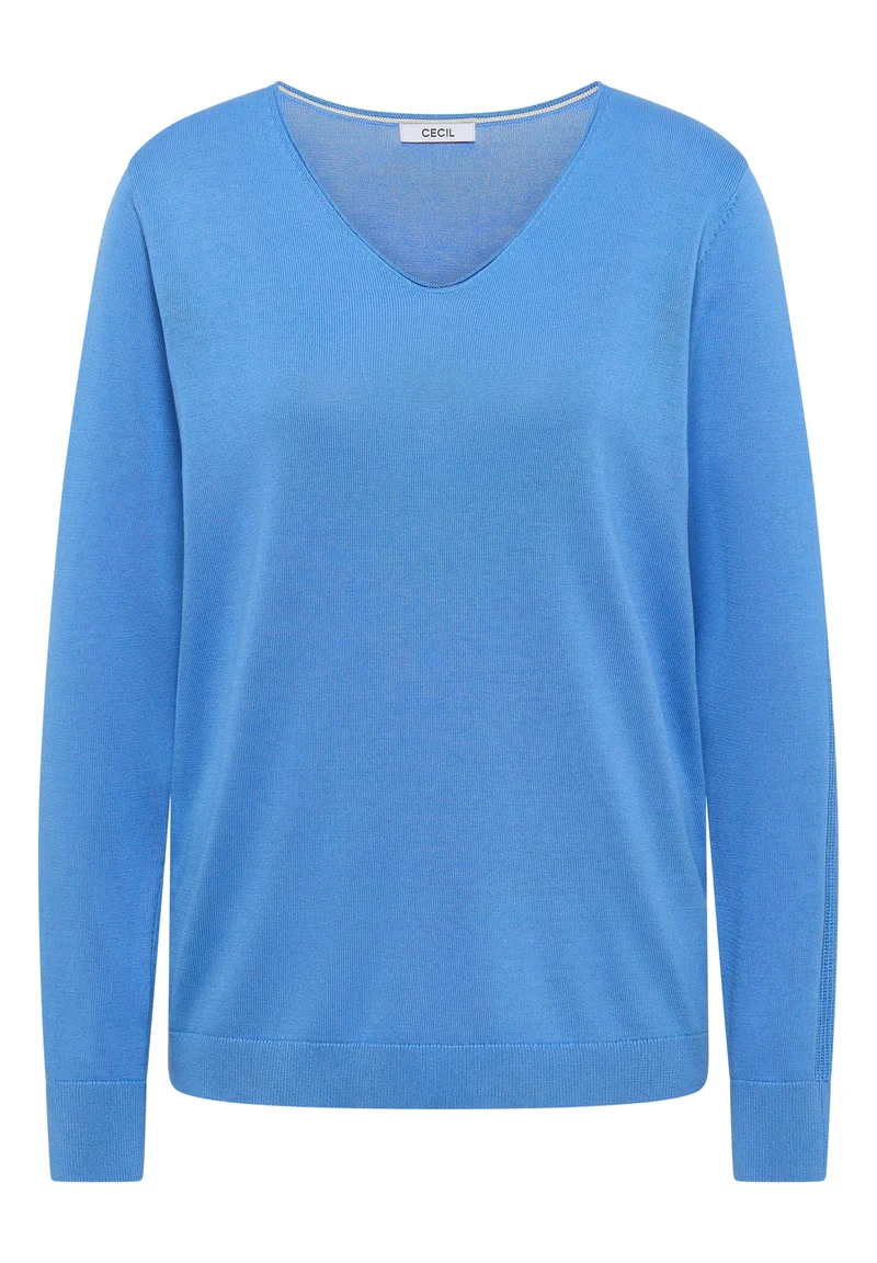 NOS_Basic V-Neck Pullover, fountain blue