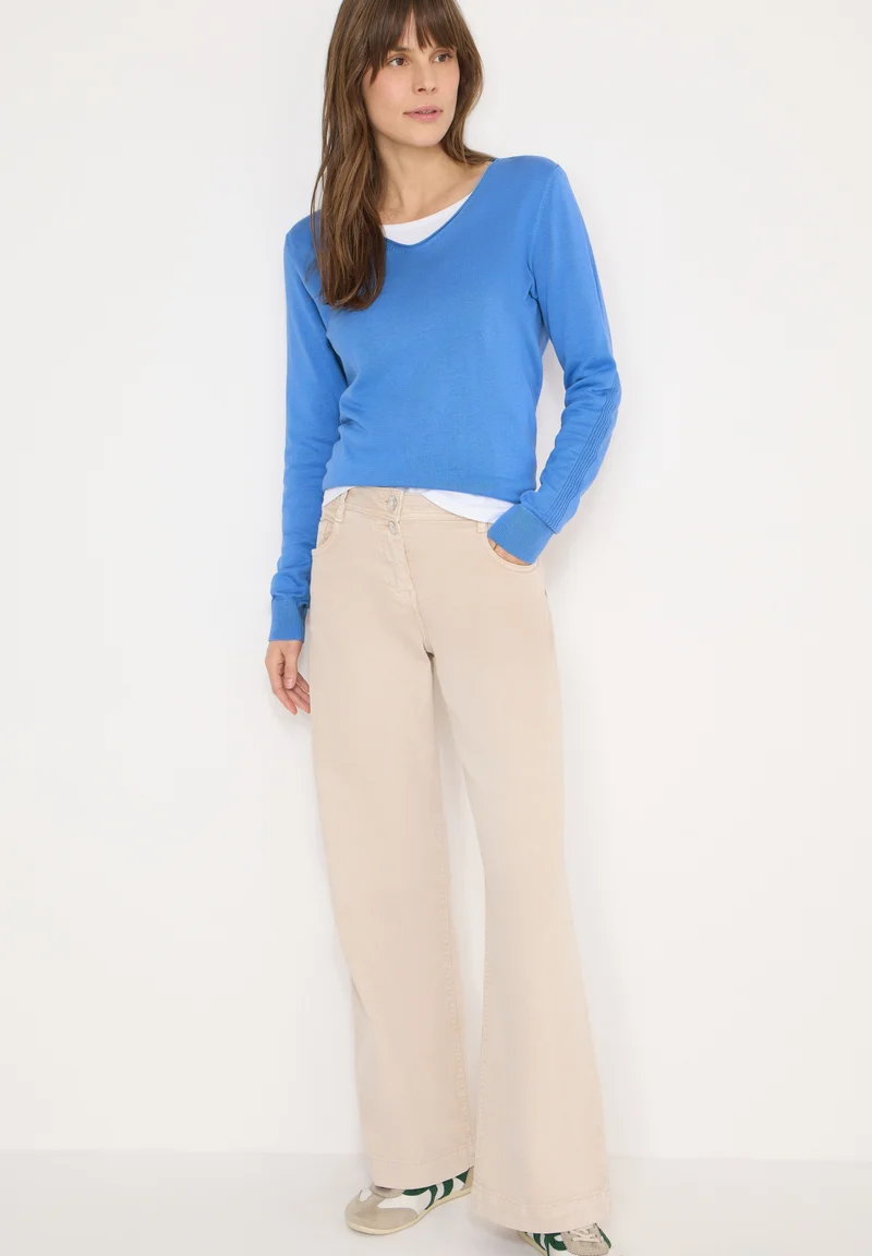 NOS_Basic V-Neck Pullover, fountain blue