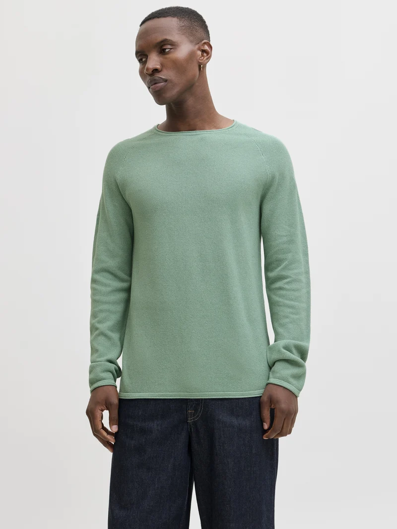 JJEHILL KNIT CREW NECK NOOS, Granite Green