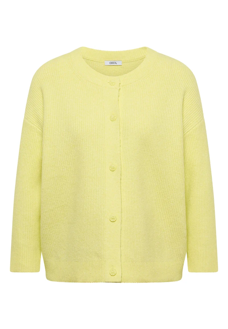 TOS_Short Cardigan, iced yellow melange