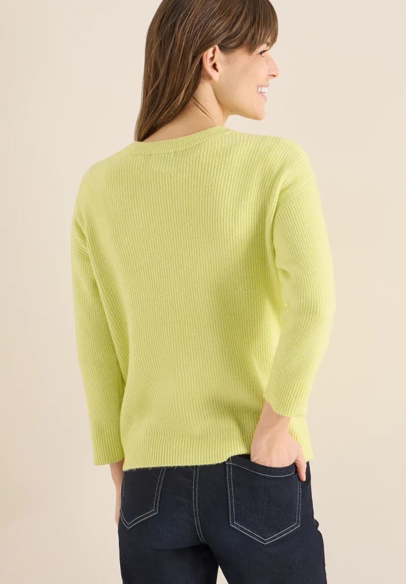 TOS_Short Cardigan, iced yellow melange