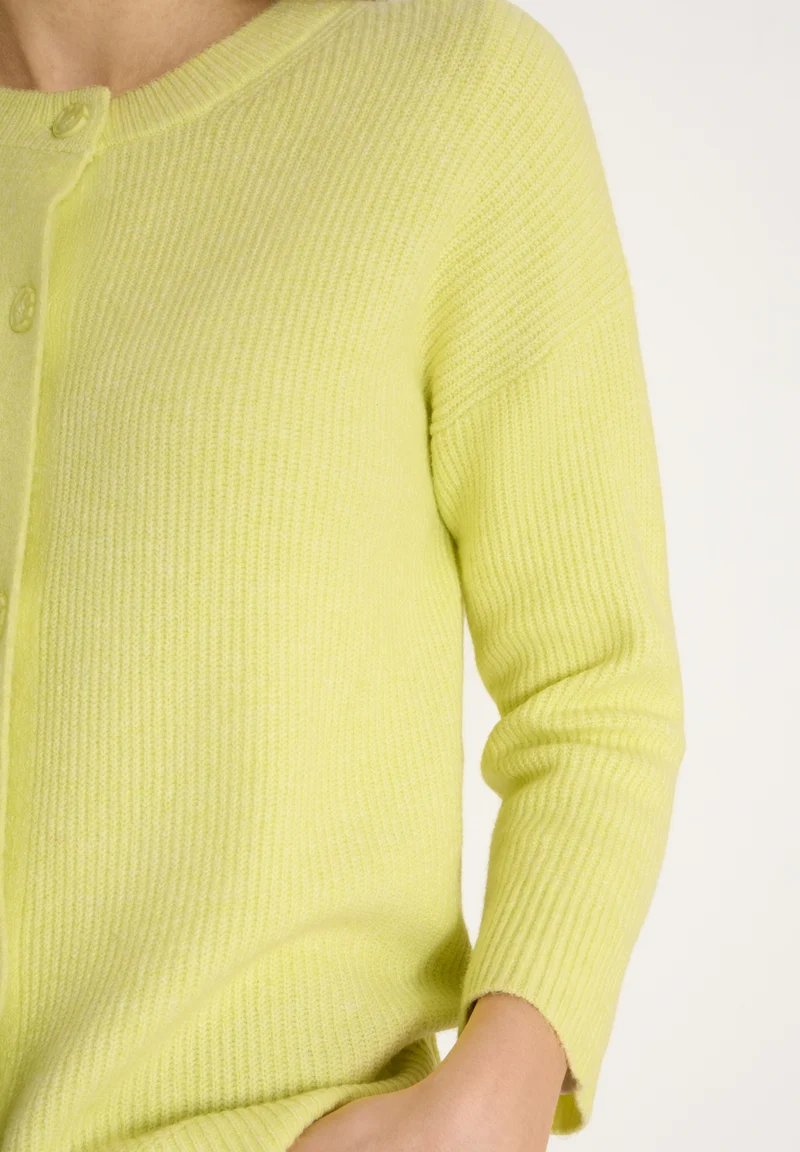 TOS_Short Cardigan, iced yellow melange