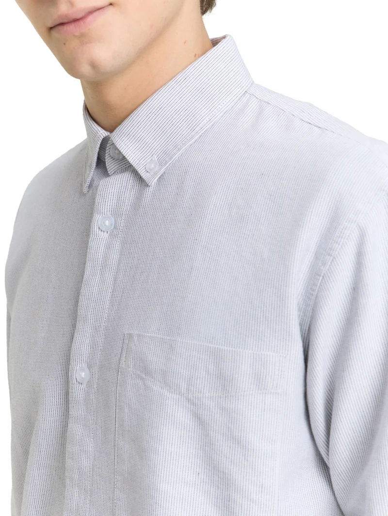 relaxed striped shirt, white small stripe