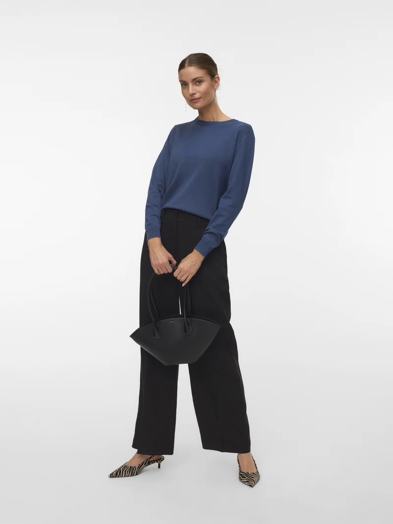 VMSILJE LS O-NECK PULLOVER NOOS, Dark Denim