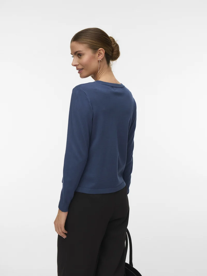 VMSILJE LS O-NECK PULLOVER NOOS, Dark Denim