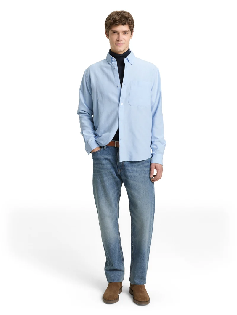 relaxed striped shirt, light blue small stripe