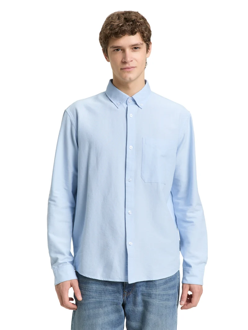 relaxed striped shirt, light blue small stripe