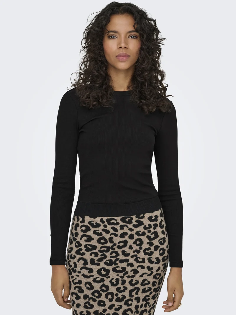ONLVAL L/S O-NECK TOP JRS, Black