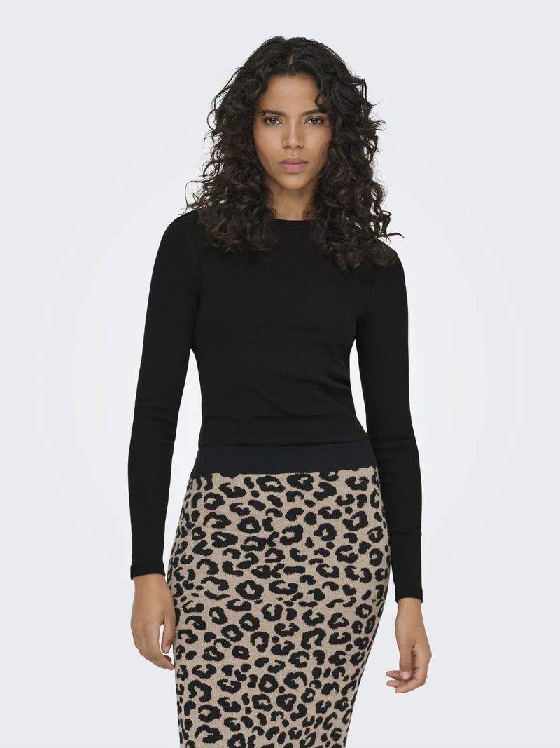 ONLVAL L/S O-NECK TOP JRS, Black